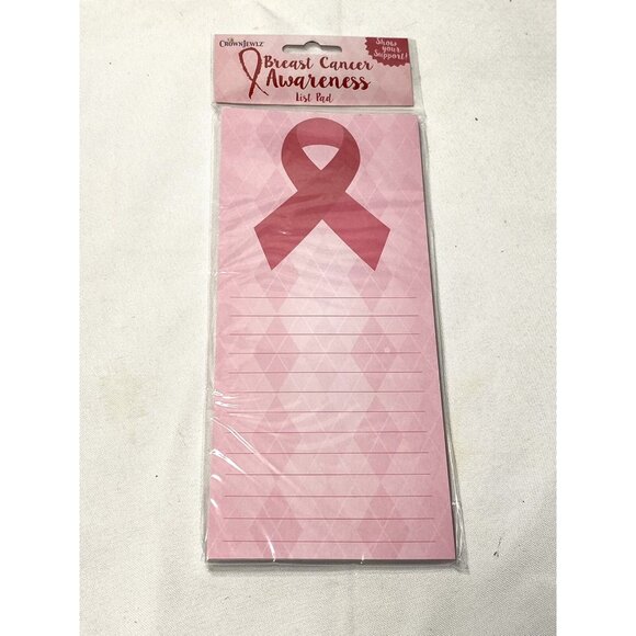 crown jewlz PINK RIBBON AWARENESS list pad - Picture 1 of 4